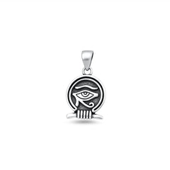 Sterling Silver Oxidized And High Polished Eye Of Horus Pendant