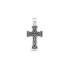 Load image into Gallery viewer, Sterling Silver Oxidized And High Polished Knot Cross Pendant