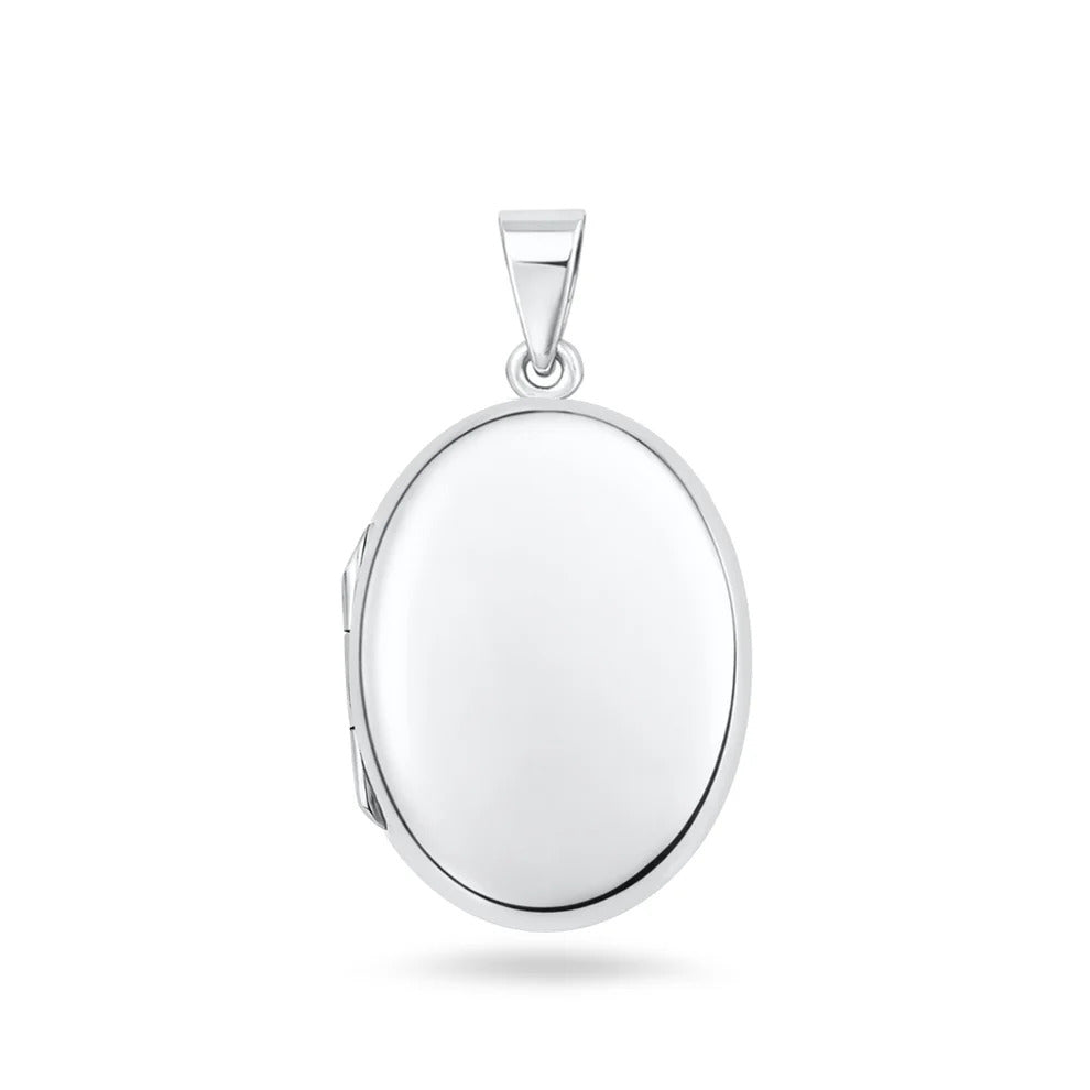 Sterling Silver Polished Oval 27mm Locket Pendant