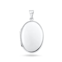 Sterling Silver Polished Oval 32mm Locket Pendant