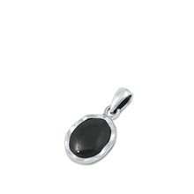 Load image into Gallery viewer, Sterling Silver Oxidized Black Agate Pendant-14mm