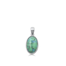 Load image into Gallery viewer, Sterling Silver Polished Genuine Turquoise Pendant-13.5mm