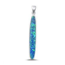 Load image into Gallery viewer, Sterling Silver Oxidized Blue Lab Opal Pendant-38mm