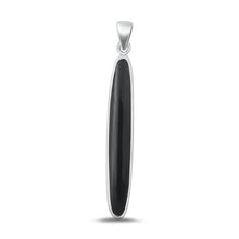 Load image into Gallery viewer, Sterling Silver Oxidized Black Agate Pendant-38mm