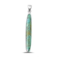 Load image into Gallery viewer, Sterling Silver Oxidized Genuine Turquoise Pendant-38mm