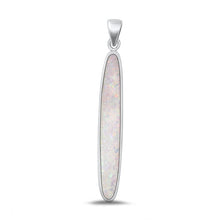 Load image into Gallery viewer, Sterling Silver Oxidized White Lab Opal Pendant-38mm
