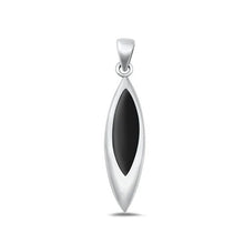 Load image into Gallery viewer, Sterling Silver Polished Drop Black Onyx Stone Pendant