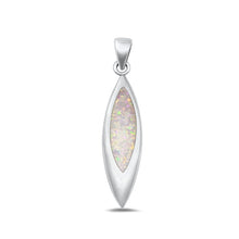 Load image into Gallery viewer, Sterling Silver Polished White Lab Opal Pendant-28.7mm