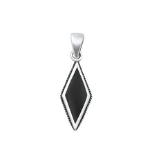 Load image into Gallery viewer, Sterling Silver Oxidized Black Agate Pendant-22.2mm