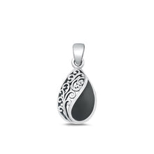 Load image into Gallery viewer, Sterling Silver Oxidized Black Agate Pendant