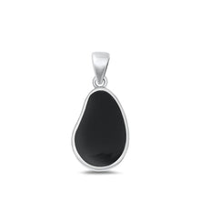 Load image into Gallery viewer, Sterling Silver Polished Black Onyx Pear Pendant