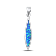 Load image into Gallery viewer, Sterling Silver Oxidized Blue Lab Opal Pendant-29.4mm