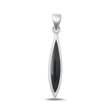 Sterling Silver Oxidized Black Agate Pendant-29.4mm