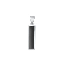 Load image into Gallery viewer, Sterling Silver Oxidized Bar Black Agate Stone Pendant