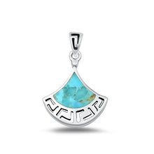 Load image into Gallery viewer, Sterling Silver Polished Genuine Turquoise Pendant-22.6mm