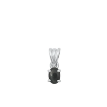 Load image into Gallery viewer, Sterling Silver Oxidized Black Agate Stone Solitaire Pendant