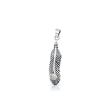 Sterling Silver Oxidized And Polished Feather Moonstone Pendant
