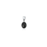 Sterling Silver Oxidized And Polished Oval Black Onyx Stone Pendant