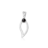 Sterling Silver Oxidized And Polished Tribal Black Onyx Stone Pendant