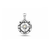 Sterling Silver Oxidized And Polished Moonstone Compass Pendant