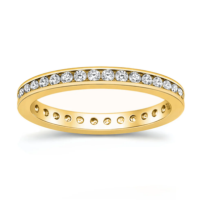 Sterling Silver Yellow Gold Plated Eternity CZ Ring