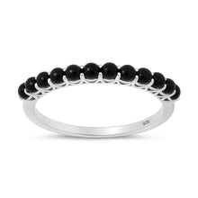Load image into Gallery viewer, Sterling Silver Rhodium Plated Black Onyx Stone Ring
