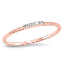 Load image into Gallery viewer, Sterling Silver Rose Gold Plated Round Clear CZ Ring
