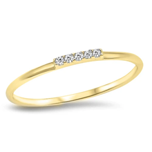 Load image into Gallery viewer, Sterling Silver Yellow Gold Plated Round Clear CZ Ring