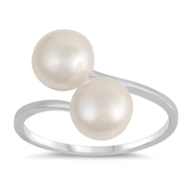 Load image into Gallery viewer, Sterling Silver Double Mother Of Pearl Ring