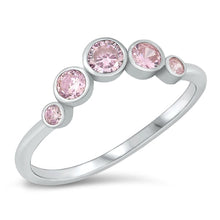 Load image into Gallery viewer, Sterling Silver Rhodium Plated Pink CZ Ring