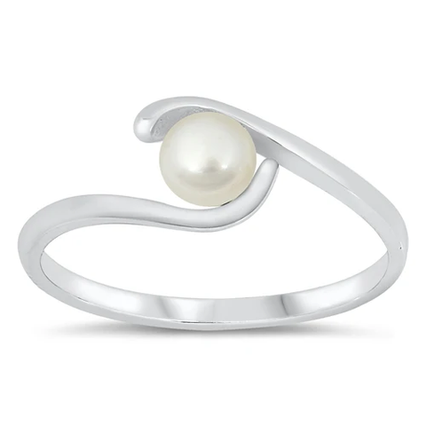 Sterling Silver 7mm Freshwater Pearl Ring