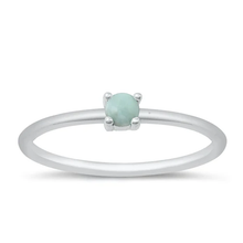Load image into Gallery viewer, Sterling Silver Rhodium Plated Genuine Larimar Ring