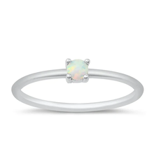 Load image into Gallery viewer, Sterling Silver Rhodium Plated White Lab Opal Ring