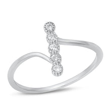 Load image into Gallery viewer, Sterling Silver Rhodium Plated Clear CZ Ring