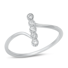 Load image into Gallery viewer, Sterling Silver Rhodium Plated 13.5mm Clear CZ Ring