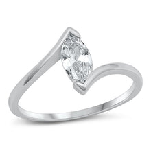 Load image into Gallery viewer, Sterling Silver Rhodium Plated Clear CZ Ring-11mm