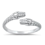 Sterling Silver Rhodium Plated Clear CZ Snake Ring-7.7mm