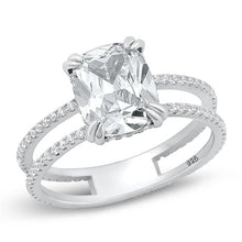Load image into Gallery viewer, Sterling Silver Rhodium Plated Clear CZ Ring-10mm