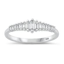 Load image into Gallery viewer, Sterling Silver Rhodium Plated 5.8mm Clear CZ Ring