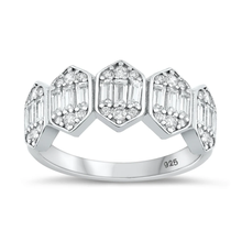 Load image into Gallery viewer, Sterling Silver Rhodium Plated Clear CZ Ring
