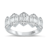 Sterling Silver Rhodium Plated Clear CZ Ring