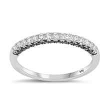 Load image into Gallery viewer, Sterling Silver Rhodium Plated 2.5mm Clear CZ Ring