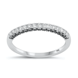 Sterling Silver Rhodium Plated 2.5mm Clear CZ Ring