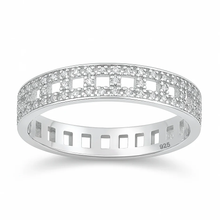 Load image into Gallery viewer, Sterling Silver Rhodium Plated Clear CZ Ring
