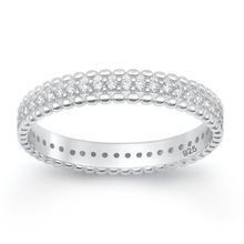 Load image into Gallery viewer, Sterling Silver Rhodium Plated Round Clear CZ Ring