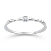Load image into Gallery viewer, Sterling Silver Rhodium Plated Single Clear CZ Ring