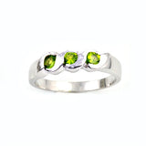 Sterling Silver Rhodium Plated Peridot CZ Baby Ring-4mm