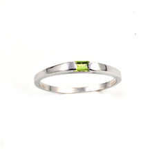 Load image into Gallery viewer, Sterling Silver Rhodium Plated Peridot CZ Baby Ring-2mm