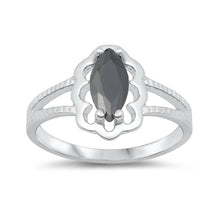 Load image into Gallery viewer, Sterling Silver Rhodium Plated Black CZ Baby Ring-11mm