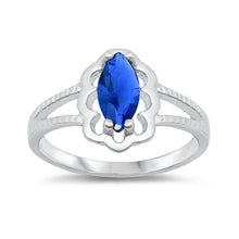 Load image into Gallery viewer, Sterling Silver Rhodium Plated Blue Sapphire CZ Baby Ring-11mm